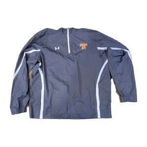 Under Armour University Of Tennessee Mens 2XL Grey Windbreaker 1/4 Zip Pockets